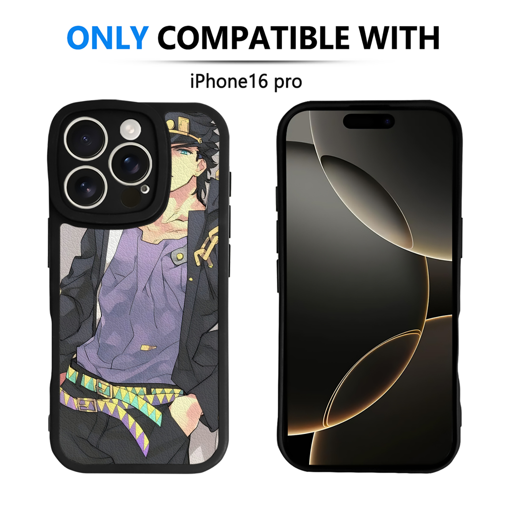 （画像用） ジョジョの奇妙な冒険 JoJo's Bizarre Adventure 【iPhone 16シリーズ対応】シリコンスマホケース（レザー調） 材質：シリコン